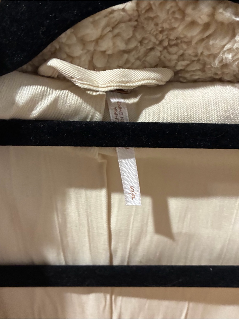 Women Cream Sherpa-Lined Coat